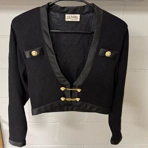 St. John Black Blazer with Gold Accents